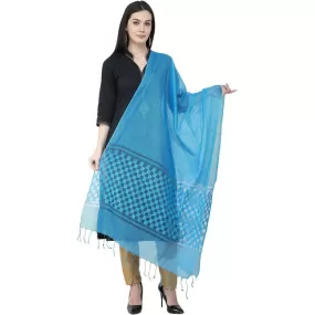 A R Silk Buta Cutting Regular Dupatta Dark Firozi Color Dupatta