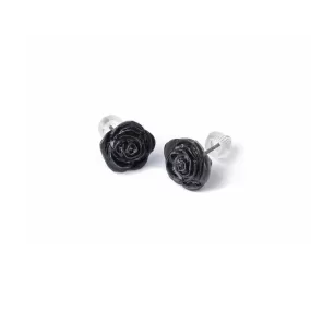 Black Rose Stud Earrings