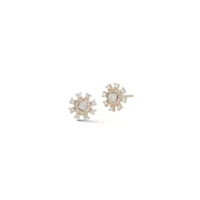 Dana Rebecca Designs - Ava Bea - Mini Medallion Studs with Diamonds, Yellow Gold