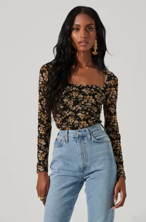 Demelza Floral Square Neck Top