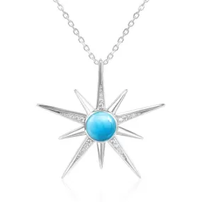 Larimar Star Urchin Pendant