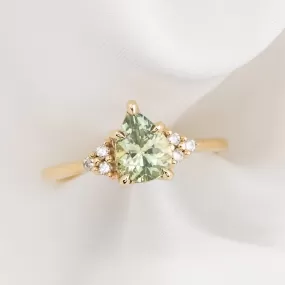 Teresa Ring 1.49ct Light Green Montana Sapphire, 14k Yellow Gold (One of a kind)