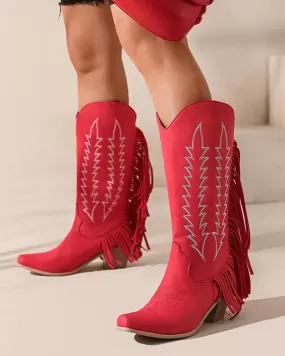 Women's Web celebrity style Embroidery Tassel Boots